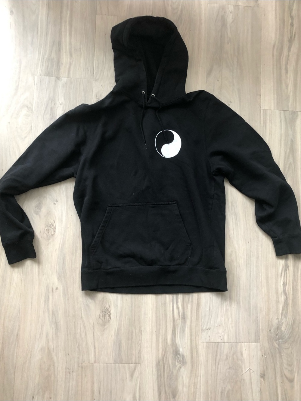 Stussy Our Legacy collab Black Crewneck Hoodie with White Yin-Yang